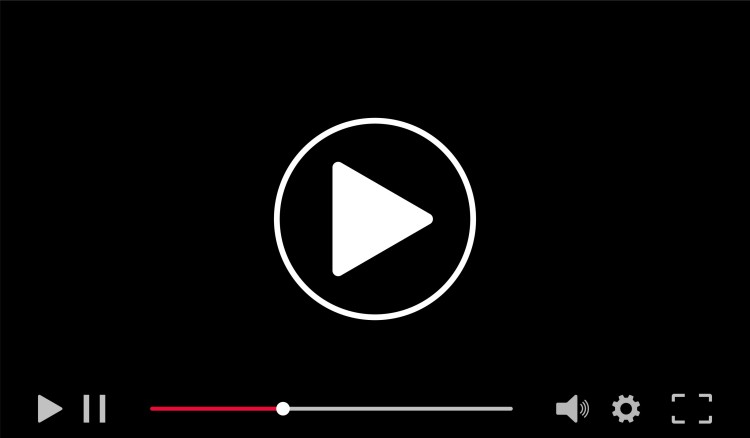Graphic for video app with play symbol