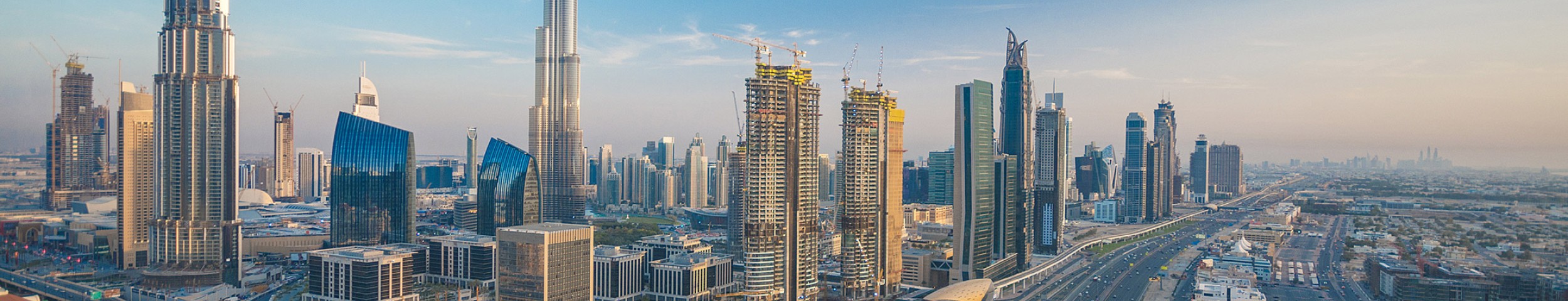 Dubai skyline with Burj Khalifa and Pyrotek Soundlag acoustic lagging