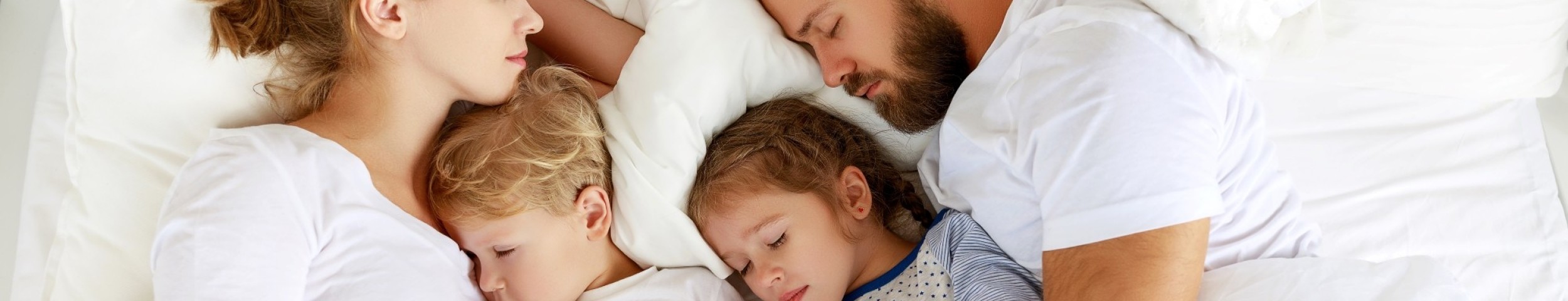 Family unbothered by noise asleep